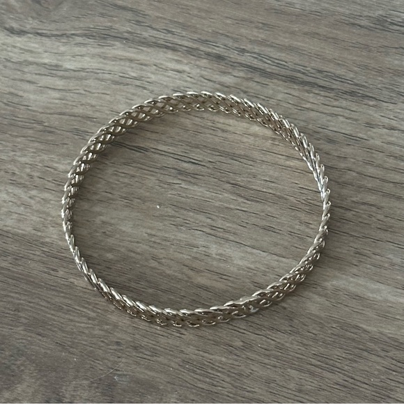 Light Gold Weaved Bangle Bracelet - Picture 6 of 8